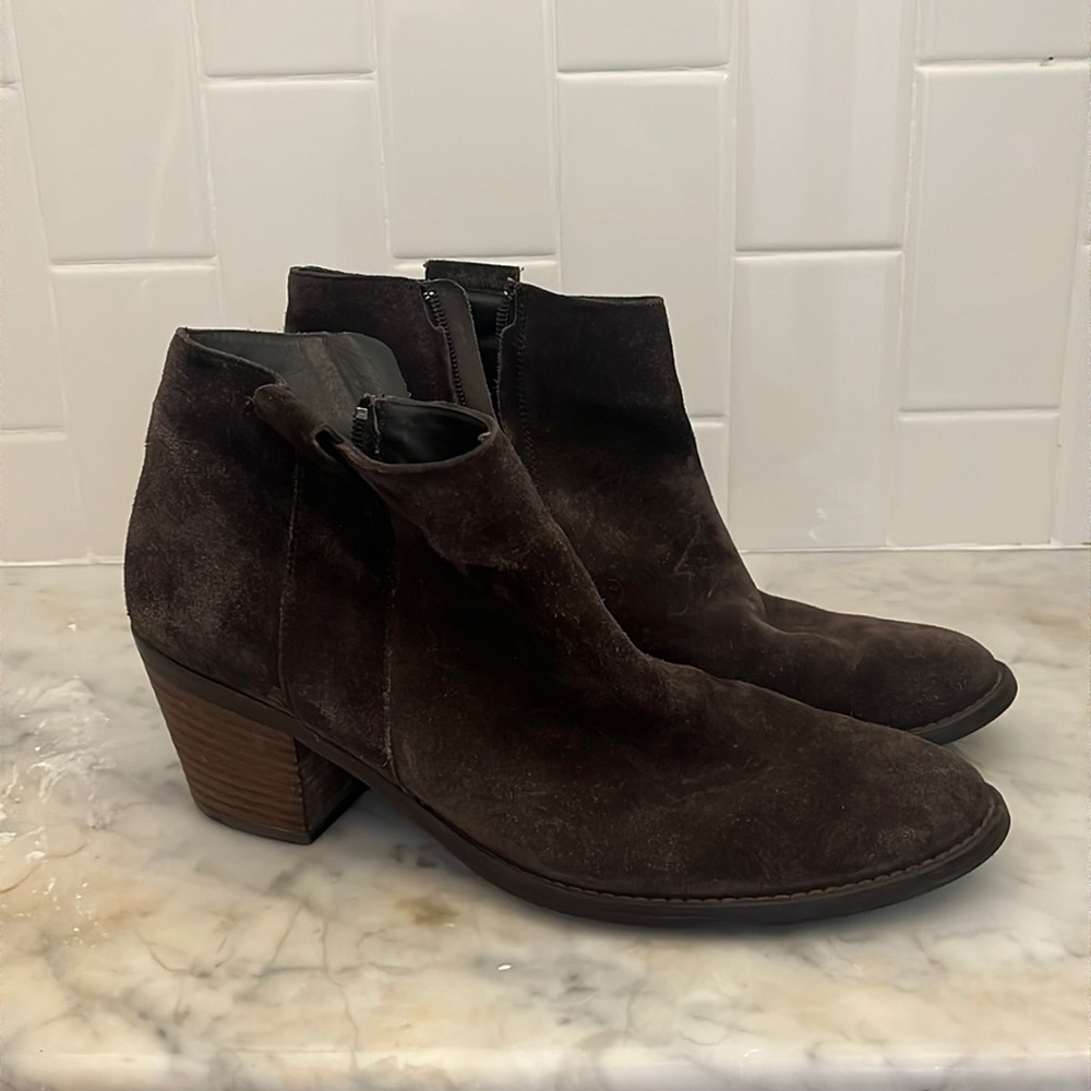 Brown heeled boots